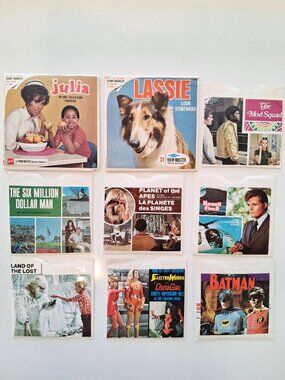 Vtg Lot 9 View Master Reel Sets TV Shows Mod Squad Lassie Julia Planet of Apes +